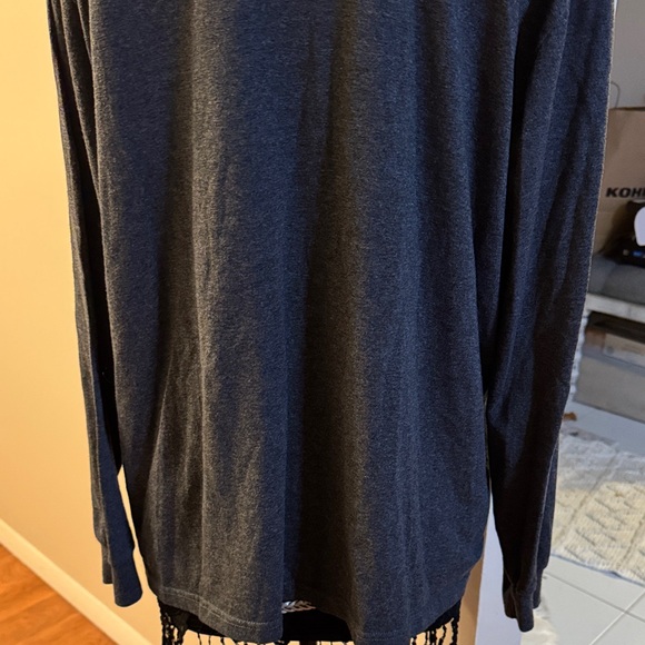Jerzees large Men's gray/Black Long Sleeve Shirt - Picture 3 of 10